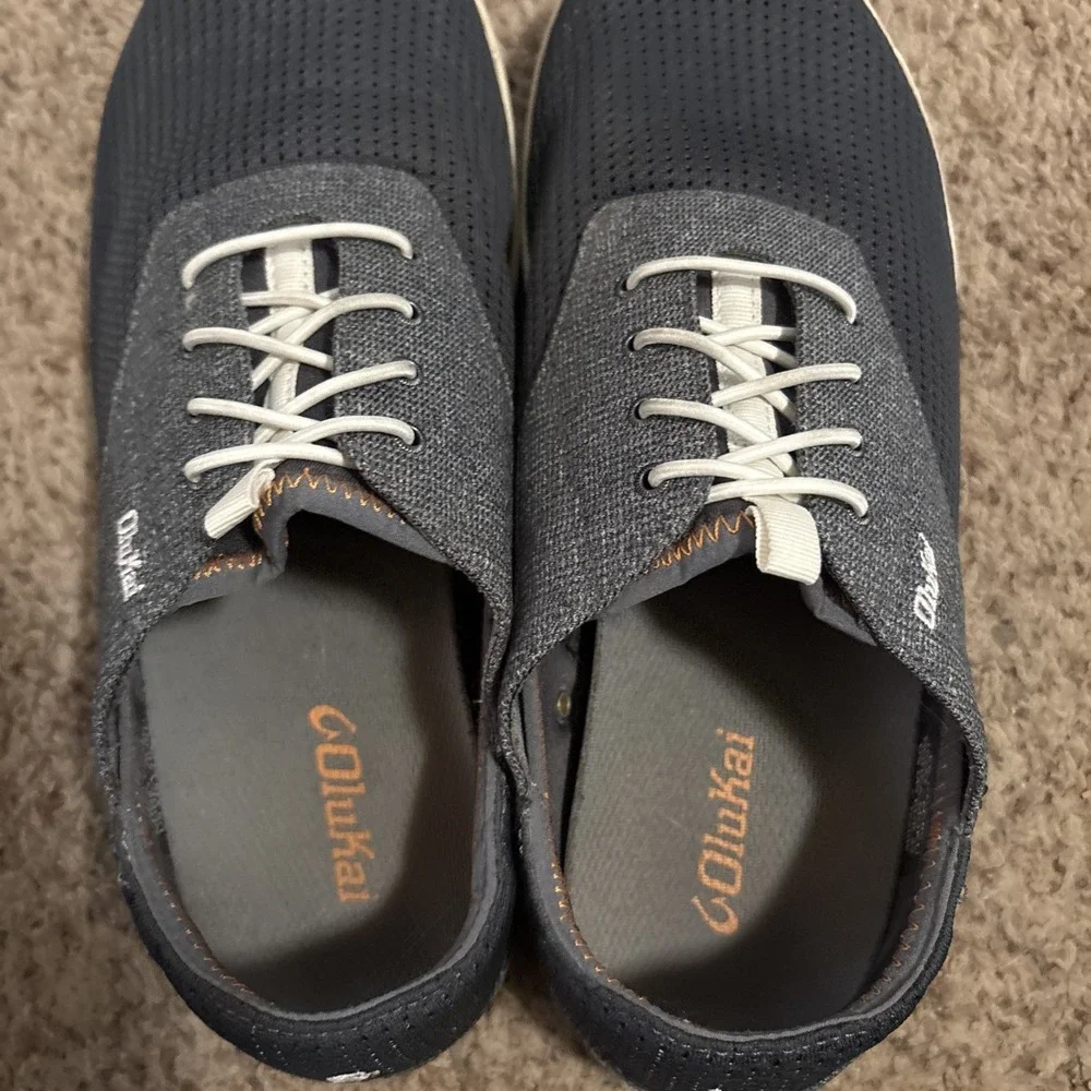 Oukai Shoes Mens 9 Nohea Moku Boat Shoe 10283 Dark Shadow Gray Sneakers